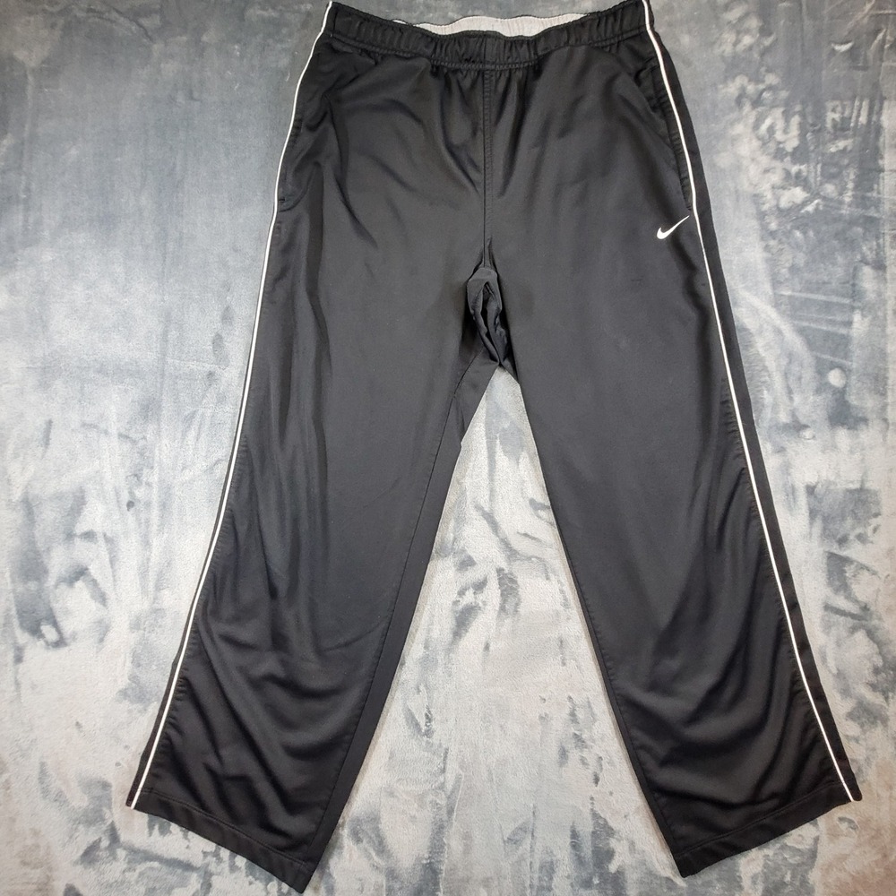 Nike Athletic Dept Mens Track Pants Black White Side Stripe Size Medium